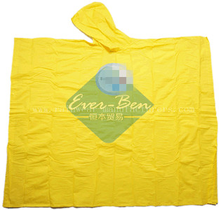 Yellow PEVA kids poncho raincape supplier
